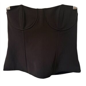 PacSun Black Corset Strapless Top Size L Structured Bustier Chic